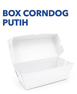 Box Corn Dog Putih Polos | Kemasan Corndog Food Grade Anti Minyak