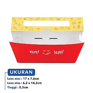 Box Corn Dog Motif HOT & FRESH | Kemasan Corndog Full Color Premium Anti Minyak