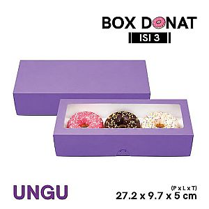 Box Donat Isi 3 | Kemasan Donat Food Grade Siap Pakai