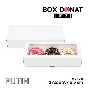 Box Donat Isi 3 | Kemasan Donat Food Grade Siap Pakai