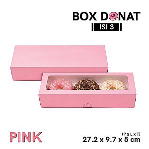 Box Donat Isi 3 | Kemasan Donat Food Grade Siap Pakai
