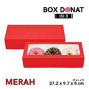 Box Donat Isi 3 | Kemasan Donat Food Grade Siap Pakai