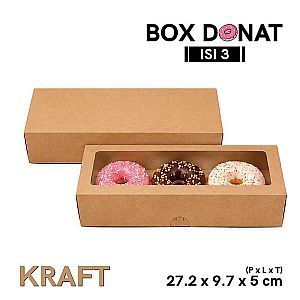Box Donat Isi 3 | Kemasan Donat Food Grade Siap Pakai