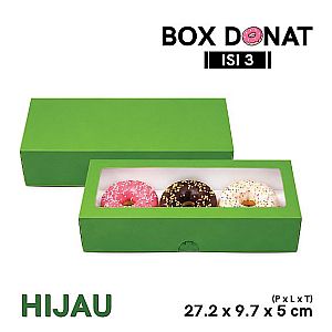 Box Donat Isi 3 | Kemasan Donat Food Grade Siap Pakai