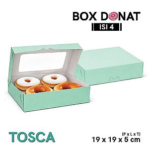 Box Donat Isi 4 Food Grade | Kemasan Donat Premium Polos & Jendela - Rakit