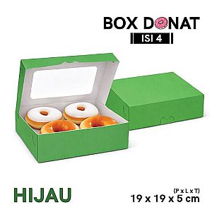 Box Donat Isi 4 Food Grade | Kemasan Donat Premium Polos & Jendela - Rakit