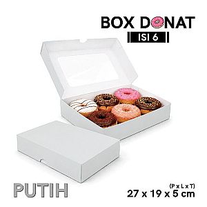 Box Donat Isi 6 | Kemasan Donat Food Grade Premium - forming siap pakai