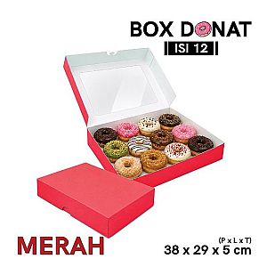 Box Donat Isi 12 | Kemasan Donat Food Grade Premium - forming siap pakai