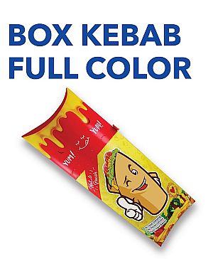 Box Kebab HOT & FRESH Full Color | Dus Kebab Food Grade Anti Minyak Premium