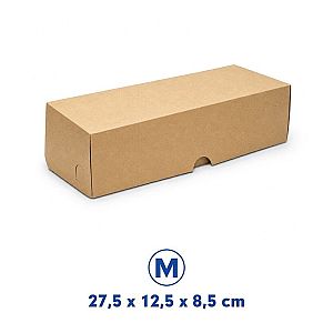 Box Roll Cake Kraft Coklat Tebal Food Grade Siap Pakai | Polos & Jendela | Ukuran S M L