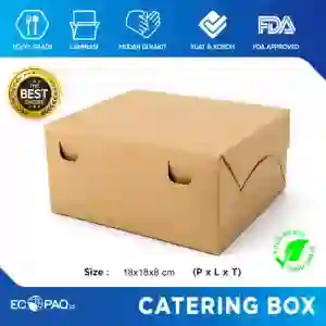 Box Katering - Kraft Coklat - 18x18x8 cm