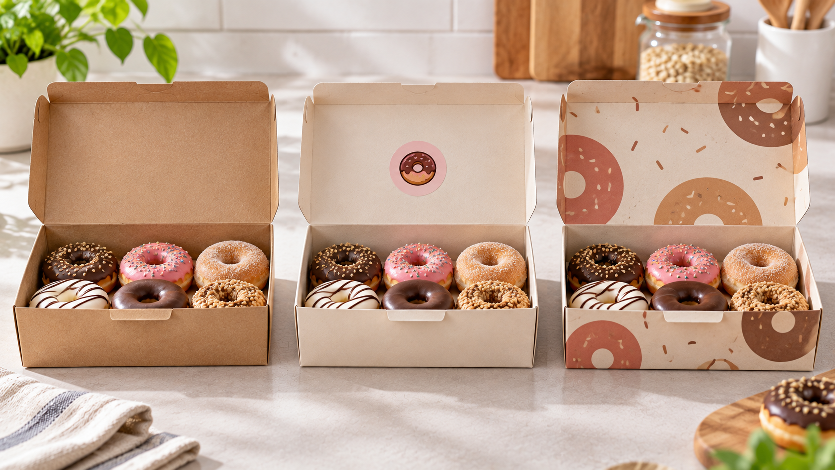 Box Donat Custom Logo untuk Usaha Donat Rumahan