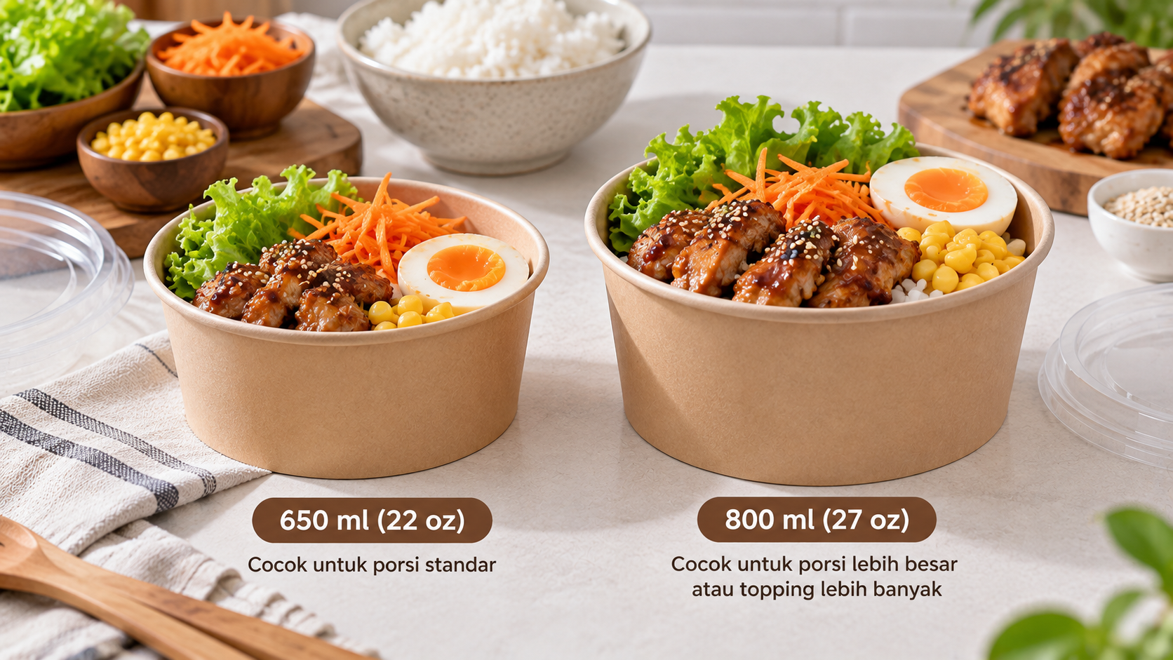 Paper Bowl untuk Rice Bowl: Pilih 650 ml atau 800 ml?